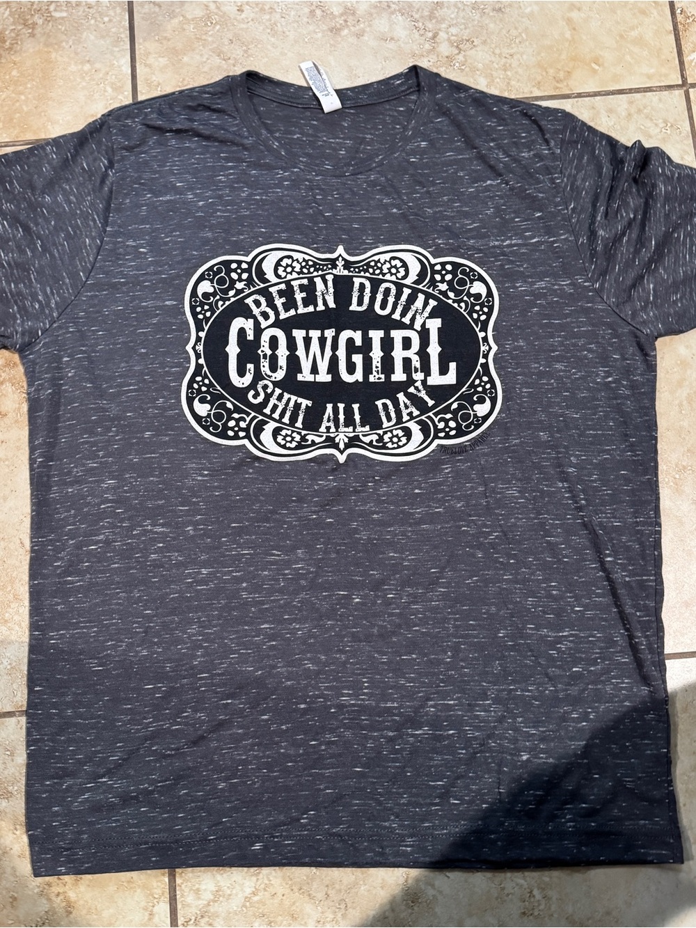 Been Doin' Cowgirl Short Sleeve Tee - Charcoal
